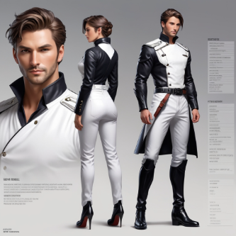 a man and woman in white and black clothes